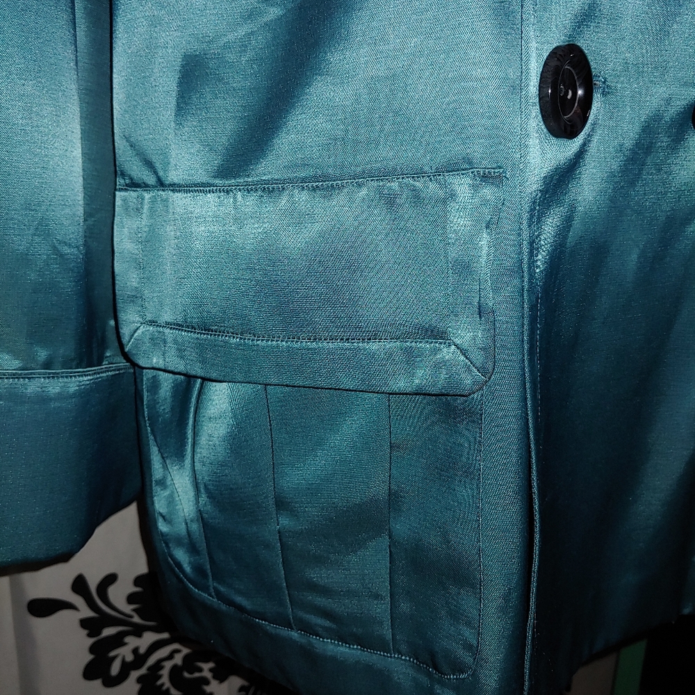 Blue satin jacket - Picture 4 of 8